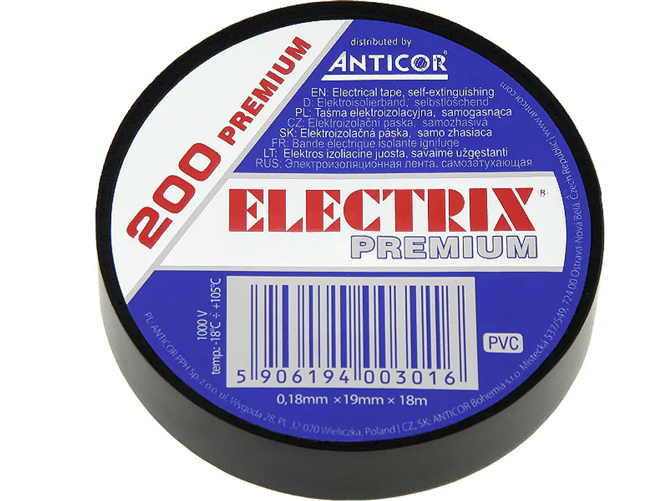 ⁨Taśma elektroizolacyjna 200 PREMIUM 19*18 POLYKEN⁩ w sklepie Wasserman.eu