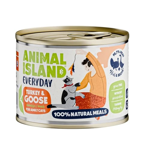 ⁨ANIMAL ISLAND Everyday Turkey and goose - wet cat food - 200g⁩ at Wasserman.eu