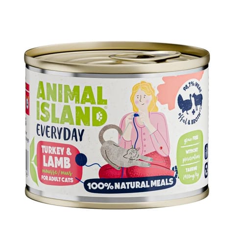 ⁨ANIMAL ISLAND Everyday Turkey and lamb - wet cat food - 200g⁩ at Wasserman.eu