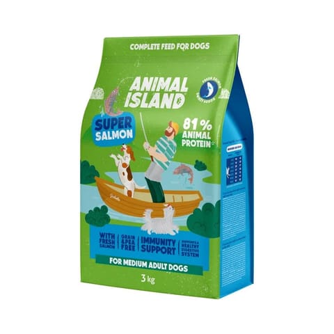 ⁨ANIMAL ISLAND Super salmon - dry dog food - 3kg⁩ at Wasserman.eu