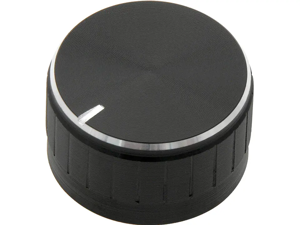 Gałka pot czarna śred - 30mm wsk.srebrny w sklepie Wasserman.eu