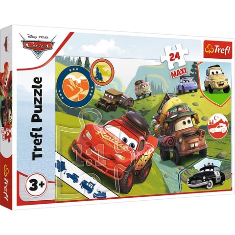 ⁨Puzzle 24 elementy Maxi Wesołe auta Disney Cars 3⁩ w sklepie Wasserman.eu