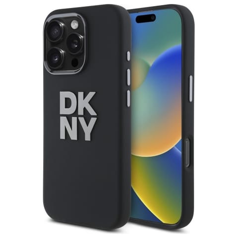 ⁨DKNY DKHCP16XSMCBSK iPhone 16 Pro Max     6.9" czarny/black hardcase Liquid Silicone Metal Logo⁩ w sklepie Wasserman.eu