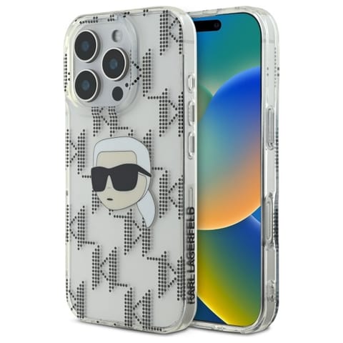 ⁨Karl Lagerfeld KLHCP16XHKLPKHT iPhone 16 Pro Max 6.9" przezroczysty/transparent hardcase IML Karl Head Electroplated⁩ w sklepie Wasserman.eu