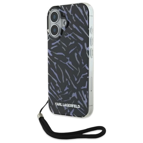 ⁨Karl Lagerfeld KLHCP16SHZBPKCCU iPhone 16 6.1" fioletowy/purple Zebra With Cord⁩ w sklepie Wasserman.eu