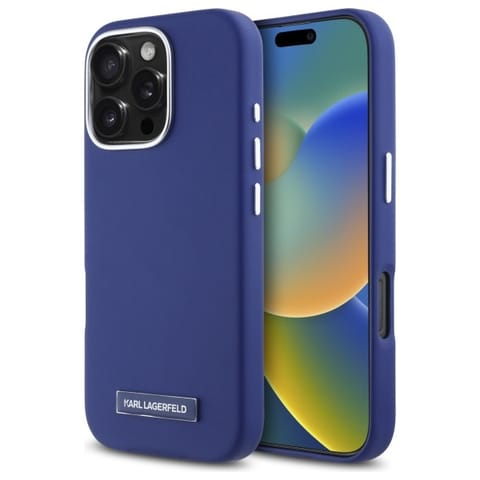 ⁨Karl Lagerfeld KLHMP16LPGMSRPB iPhone 16  Pro 6.3" niebieski/blue hardcase FW Metal Plate MagSafe⁩ w sklepie Wasserman.eu