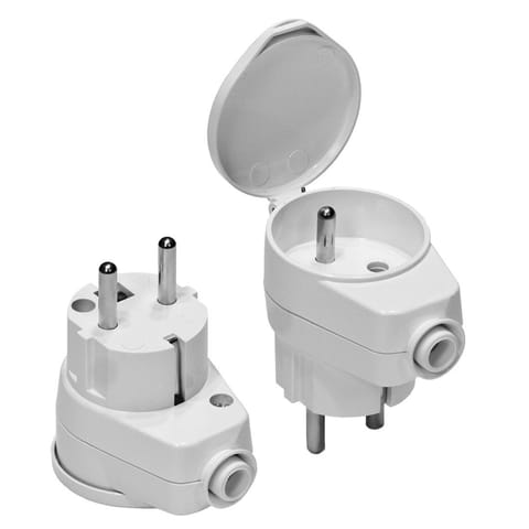 AW PLUG WITH SOCKET 10pcs. WHITE WT-16U/G-K at Wasserman.eu