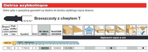 ⁨MILWAUKEE BRZESZCZ. T744D /5pcs. WOOD (5pcs) 155mm FAST CUTTING.⁩ at Wasserman.eu