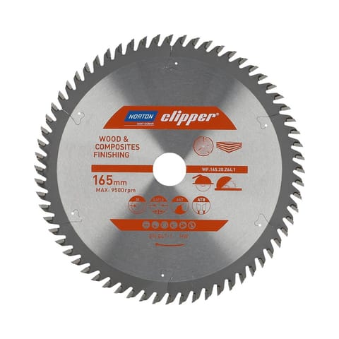 ⁨NORTON CIRCULAR SAW BLADE 165mm x 20mm x 64z WOOD & ATB COMPOSITES (2.6 / 1.6)⁩ at Wasserman.eu