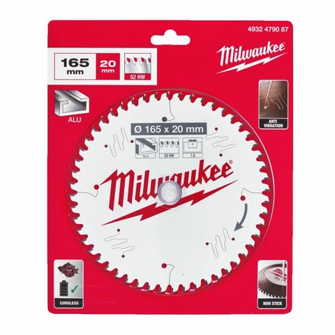 ⁨MILWAUKEE PIŁA TARCZOWA 165x20x2,2x52z ALUMINIUM⁩ w sklepie Wasserman.eu