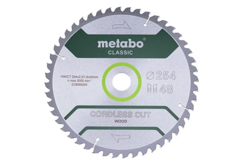 ⁨METABO CIRCULAR SAW BLADE HW/CT 254x30x48Z CORDLESS CUT WOOD CLASSIC⁩ at Wasserman.eu