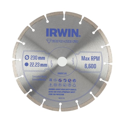 ⁨IRWIN DIAMOND BLADE 230mm x 22,23mm / SEGMENTED⁩ at Wasserman.eu