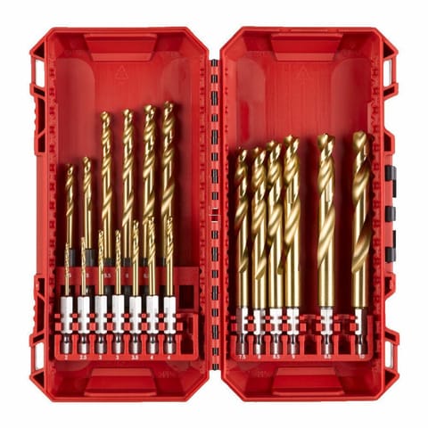 ⁨MILWAUKEE METAL DRILL BIT HSS-G TIN SET 19 PCS.   HEX⁩ at Wasserman.eu