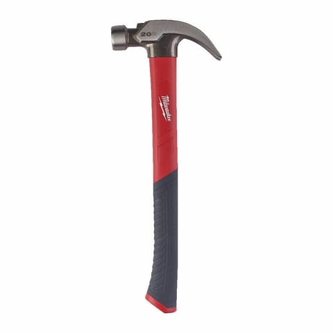 ⁨MILWAUKEE CARPENTER'S HAMMER 570g CURVED IONY HANDLE FIBERGLASS⁩ at Wasserman.eu