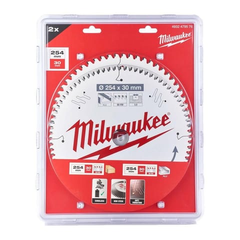 ⁨MILWAUKEE TWIN PACK DISC SET /2pcs. 254mm x 30mm 60Z+80Z⁩ at Wasserman.eu