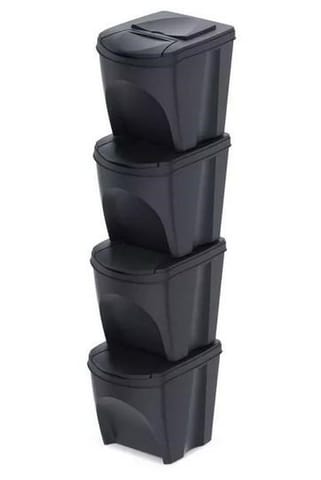 KEDEN KOSZ NA ŚMIECI SORTIBOX 25L SET 4 - ANTRACYT ECO WOOD w sklepie Wasserman.eu