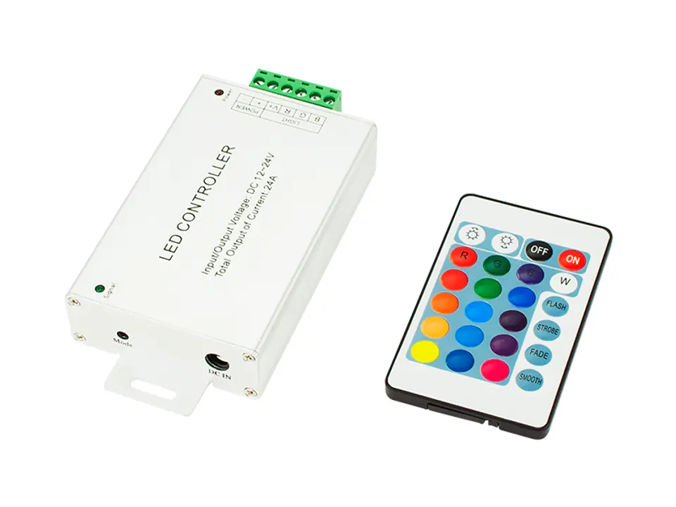 ⁨RGB 24-KEY LED Strip Driver with IR Remote Control⁩ at Wasserman.eu