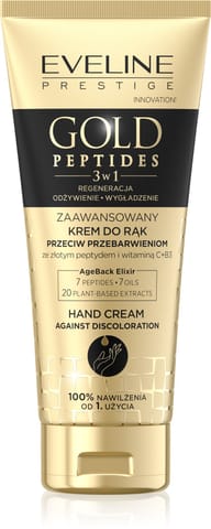 ⁨EVELINE Gold Peptides Zaawansowany Krem do rąk 3w1 - przeciw przebarwieniom 75 ml⁩ w sklepie Wasserman.eu