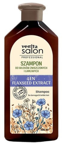 ⁨VENITA Salon Professional Szampon z Lnem do włosów zniszczonych i łamliwych 500 ml⁩ w sklepie Wasserman.eu