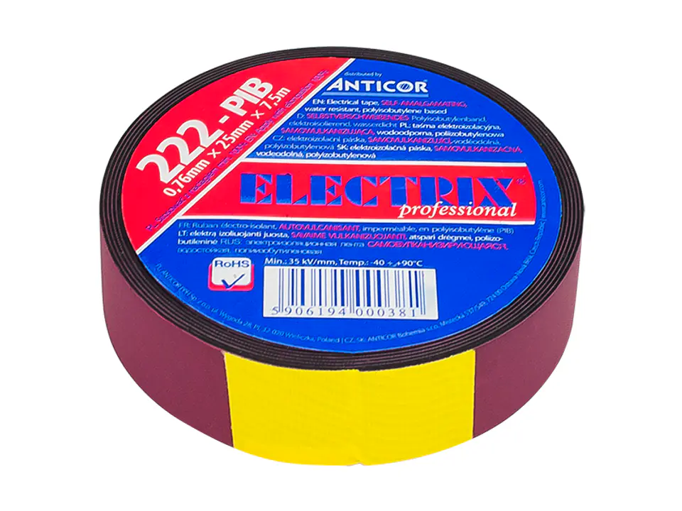 ⁨5535# Taśma samowulkanizująca 25mm*7.5m 222p butylowa⁩ w sklepie Wasserman.eu