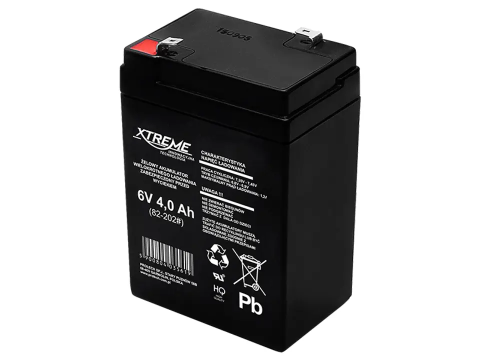 ⁨Gel battery 6V 4Ah XTREME (1PH)⁩ at Wasserman.eu