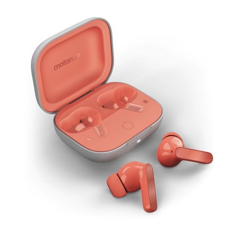 ⁨Motorola Moto Buds Coral Peach - BT wireless headphones, orange⁩ at Wasserman.eu