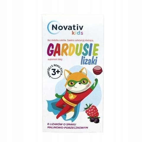 ⁨Novativ kids GARDUSIE raspberry and currant flavoured lollipops, 8 pcs.⁩ at Wasserman.eu