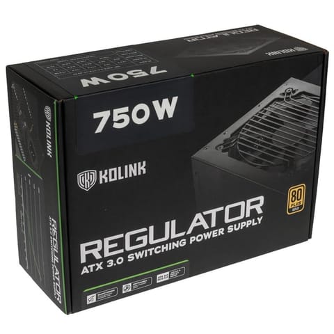 ⁨Zasilacz Kolink Regulator 80 PLUS Gold, ATX 3.0, PCIe 5.0, modułowy - 750 W⁩ w sklepie Wasserman.eu