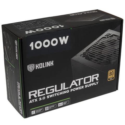 Kolink Regulator 80 PLUS Gold PSU, ATX 3.0, PCIe 5.0, modular - 1000 Watts at Wasserman.eu
