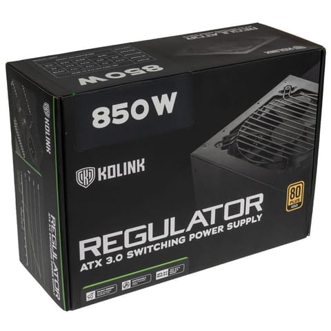 Kolink Regulator 80 PLUS Gold PSU, ATX 3.0, PCIe 5.0, modular - 850 Watts at Wasserman.eu