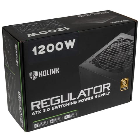 ⁨Zasilacz Kolink Regulator 80 PLUS Gold, ATX 3.0, PCIe 5.0, modułowy - 1200 W⁩ w sklepie Wasserman.eu