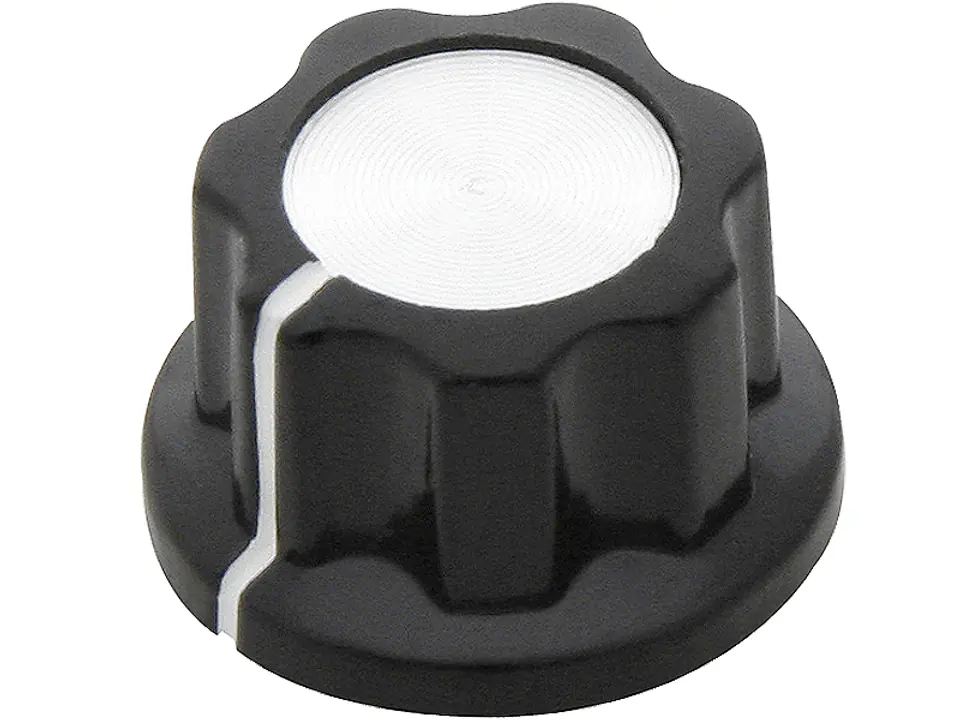 Gałka pot bakelitowa czar/sreb śred 24mm w sklepie Wasserman.eu