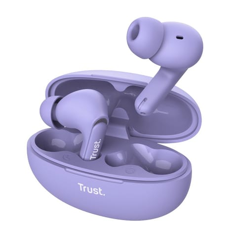 ⁨Trust Yavi - Bezprzewodowe słuchawki dokanałowe Bluetooth TWS z etui ładującym & ENC (Fioletowy)⁩ w sklepie Wasserman.eu