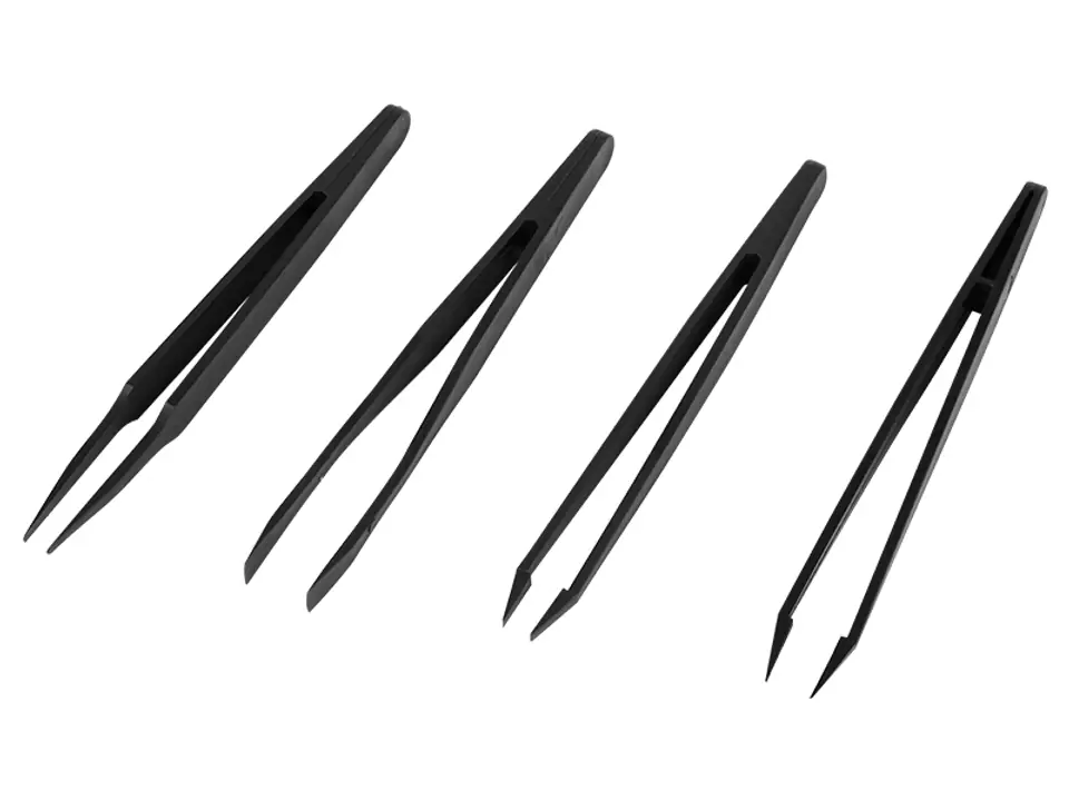 ⁨Tool: Antistatic tweezers set of 4pcs.⁩ at Wasserman.eu