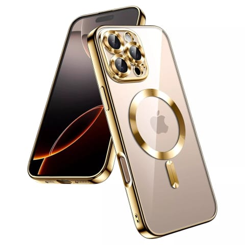 ⁨Etui MagSafe Case do Apple iPhone 16 Pro Max Alogy Glamour Luxury Ring obudowa złoto-przezroczyste⁩ w sklepie Wasserman.eu