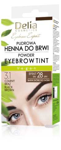 ⁨DELIA Eyebrow Expert Henna Pudrowa do brwi 3.1 Czarny brąz 4g⁩ w sklepie Wasserman.eu