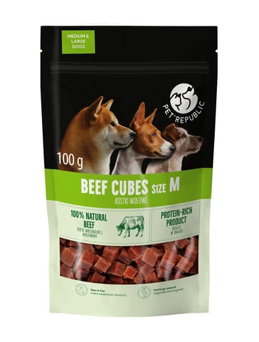 ⁨PETREPUBLIC Beef cubes M - dog treat - 100g⁩ at Wasserman.eu