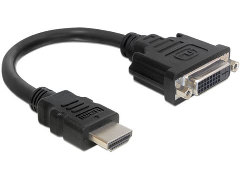 ⁨DeLOCK 0.2m HDMI-DVI M/F 0,2 m HDMI Typu A (Standard) DVI-D Czarny⁩ w sklepie Wasserman.eu