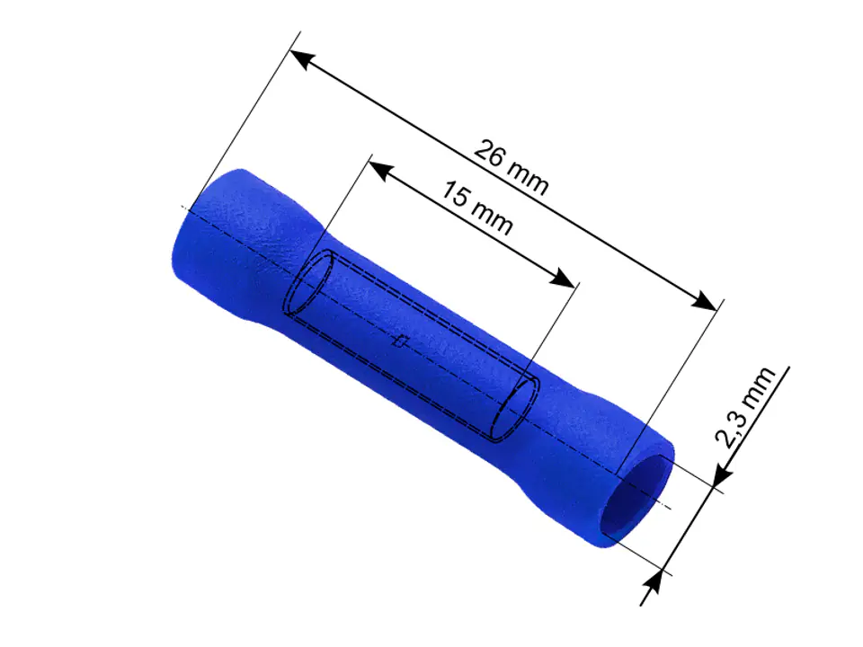 ⁨Connector connector.insulator. 3.2/26mm blue⁩ at Wasserman.eu