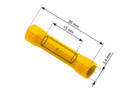 ⁨43-027# Konektor łącznik.izol. 4,3/26mm żółty⁩ w sklepie Wasserman.eu
