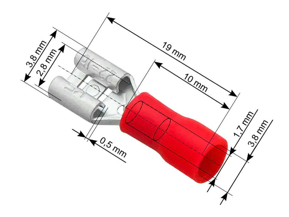 ⁨Insulator connector. flat female 2.8/0.5 jun⁩ at Wasserman.eu