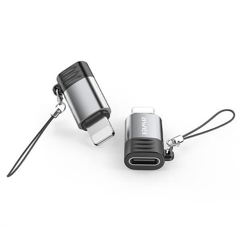 ⁨AWEI Adapter A11 USB-C/Lightning szary   /grey⁩ w sklepie Wasserman.eu