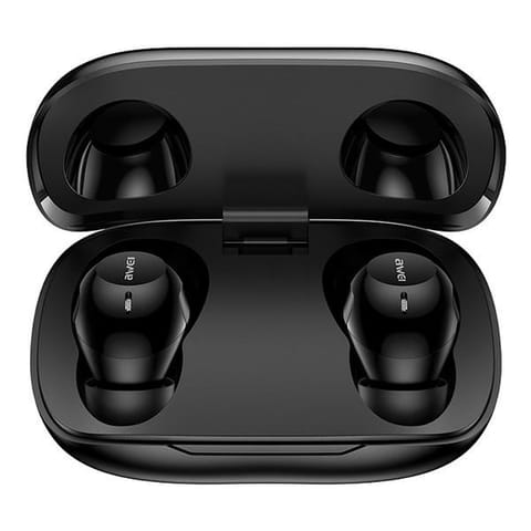 ⁨AWEI słuchawki Bluetooth 5.4 T20 ENC TWS + stacja dokująca czarny/black⁩ w sklepie Wasserman.eu