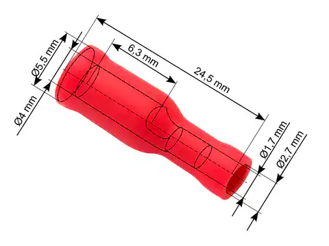 ⁨Konektor izol.gn. 4,0/24,5mm czerwony⁩ w sklepie Wasserman.eu