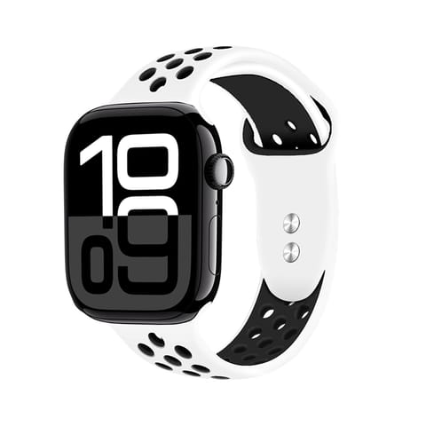 ⁨Crong Duo Sport - Pasek do Apple Watch 38/40/41/42 mm (biały/czarny)⁩ w sklepie Wasserman.eu