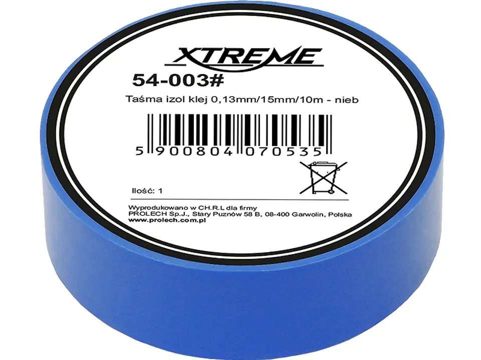 ⁨Insulated tape glue 0,13mm/15mm/10m - sky⁩ at Wasserman.eu