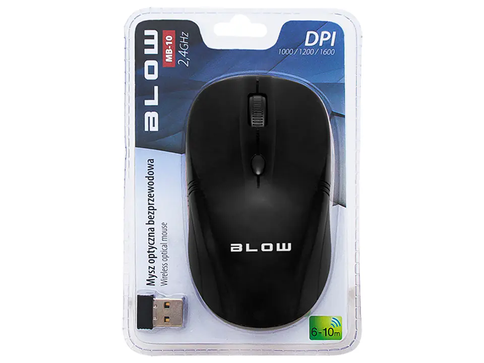 ⁨Bezprzewodowa mysz optyczna Blow MB-10 (czarny)⁩ w sklepie Wasserman.eu