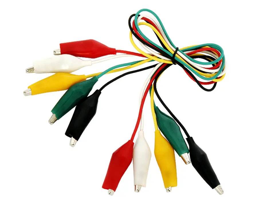 ⁨Krokodylki 35mm z przewodem komplet  5szt długość przewodu 45cm⁩ w sklepie Wasserman.eu