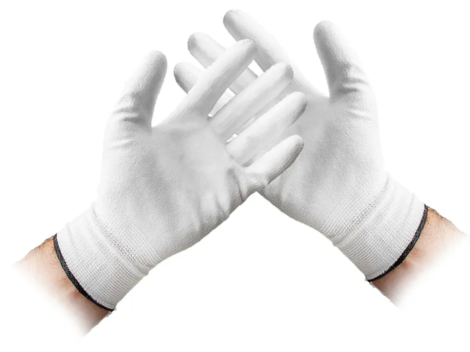 ⁨12 par Rękawice Wampirki PU białe rozm.10⁩ w sklepie Wasserman.eu
