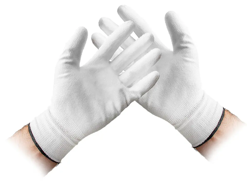 ⁨12 pcs. Vampire gloves PU white size 9 (1PH)⁩ at Wasserman.eu